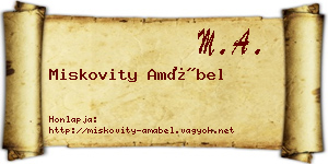 Miskovity Amábel névjegykártya